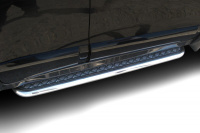 Защита порогов d57 с листом  Arbori нерж. сталь для Hyundai SANTA-FE Classic (Таганрог) 2000-2012
