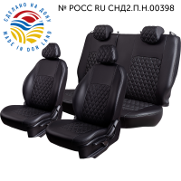 Авточехлы для GEELY Emgrand EC7 -1, 07.2009-03.2017 Stand/Comf. РЗС6040+подлок+от.бок 3Г Турин ст Ромб "Илана+Орегон" Чёр / Чёр / Чёр / Чёр (арт. 90025la) в магазине Автоатрибут