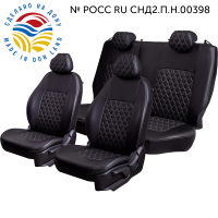 Авточехлы для RENAULT Duster -1, 01.2010-05.2015/ NISSAN Terrano-3, 04.2014-12.2016, РЗС Турин ст Ромб "Илана+Орегон" Чёр / Чёр / Сер / Сер (арт. 200959la) в магазине Автоатрибут