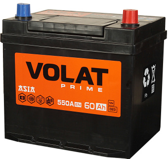 Аккумулятор VOLAT Asia Prime 60 Ач, 550 А (75D23L), обратная полярность, нижний борт в Ростове
