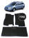 Автоковрики 3D в салон EVA для KIA Carnival VQ (2-е поколение) 2005-2010, (лек 571) чёрный ромб c чёрно-синей ёлочкой с синим краем на любые автомобили