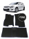 Автоковрики 3D в салон EVA для HYUNDAI i30 (1-е поколение, рестайлинг) (FD) 2010-2011, (лек 567) чёрный ромб c чёрно-синей ёлочкой с синим краем на любые автомобили