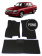 Автоковрики 3D в салон EVA для ГАЗ 31105 2003-2009, (лек 354) чёрный ромб c чёрно-синей ёлочкой с синим краем на любые автомобили