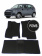 Автоковрики 3D в салон EVA для LADA Kalina 2011-2023, (лек 142) чёрный ромб c чёрно-синей ёлочкой с синим краем на любые автомобили