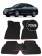 Автоковрики 3D в салон EVA для NISSAN Teana J31 2003-2008, (лек 418) чёрный ромб c красной диагональю с черным краем на любые автомобили