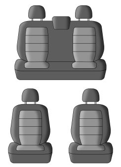 Авточехлы для RENAULT Logan -1, 06.2004-06.2016, ЦЗС 2П+1Г Дублин Жаккард Чёрный / Ёж Красный (арт. 200389la) в магазине Автоатрибут