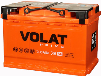Аккумулятор VOLAT Prime 75 Ач, 760 А, прямая полярность в Ростове
