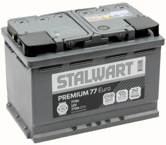 Аккумулятор STALWART Premium 77 Ач, 770 А, обратная полярность в Ростове