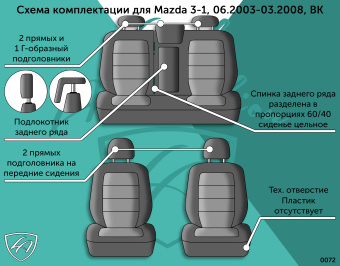 Авточехлы для MAZDA 3 -1, 06.2003-03.2008, BK, РЗС6040+подлок., 2П+1Г Байрон ст Байрон "Орегон" Тём-корич / Тём-корич / беж (арт. 140432la) в магазине Автоатрибут