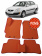 Автоковрики 3D в салон EVA для KIA Rio (2-е поколение) 2005-2011, (лек 82) оранжевый ромб c красной окантовкой на любые автомобили