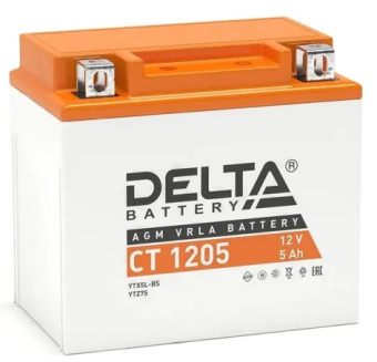 Аккумулятор DELTA  12В, 5 Ач (YTX5L-BS,YTZ7S,YT5L-BS), прямая полярность в Ростове